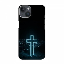 Чехол для iPhone 14 Plus - (Христианские) (AlphaPrint) Крест-синий - купить на Floy.com.ua