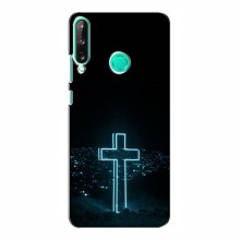 Чехол для Huawei P40 Lite e - (Христианские) (AlphaPrint) Крест-синий - купить на Floy.com.ua