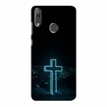 Чехол для Huawei Y7 2019 - (Христианские) (AlphaPrint) Крест-синий - купить на Floy.com.ua