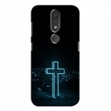 Чехол для Nokia 4.2 - (Христианские) (AlphaPrint) Крест-синий - купить на Floy.com.ua
