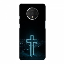 Чехол для OnePlus 7T - (Христианские) (AlphaPrint) Крест-синий - купить на Floy.com.ua