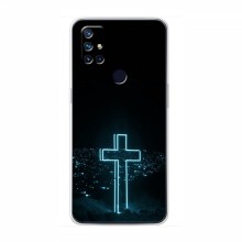 Чехол для OnePlus Nord N10 5G - (Христианские) (AlphaPrint) Крест-синий - купить на Floy.com.ua