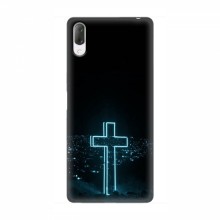 Чехол для Sony Xperia L3 - (Христианские) (AlphaPrint) Крест-синий - купить на Floy.com.ua