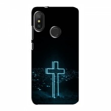 Чехол для Xiaomi Redmi 6 Pro - (Христианские) (AlphaPrint) Крест-синий - купить на Floy.com.ua