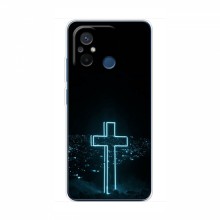 Чехол для Xiaomi POCO C55 - (Христианские) (AlphaPrint) Крест-синий - купить на Floy.com.ua