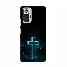 Чехол для Xiaomi Redmi Note 10 5G - (Христианские) (AlphaPrint) Крест-синий - купить на Floy.com.ua