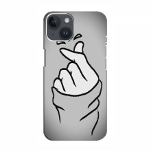 Чехол с принтом для iPhone 14 Plus (AlphaPrint - Знак сердечка) Серый фон - купить на Floy.com.ua