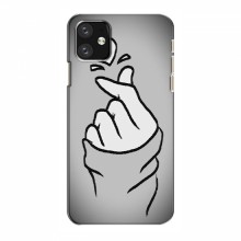 Чехол с принтом для iPhone 11 (AlphaPrint - Знак сердечка) Серый фон - купить на Floy.com.ua