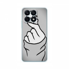 Чехол с принтом для Huawei Honor X8a (AlphaPrint - Знак сердечка) Серый фон - купить на Floy.com.ua