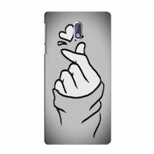 Чехол с принтом для Nokia 3.1 (AlphaPrint - Знак сердечка) Серый фон - купить на Floy.com.ua