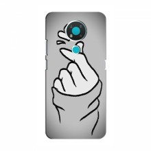 Чехол с принтом для Nokia 3.4 (AlphaPrint - Знак сердечка) Серый фон - купить на Floy.com.ua