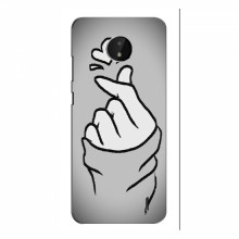 Чехол с принтом для Nokia C20 (AlphaPrint - Знак сердечка) Серый фон - купить на Floy.com.ua