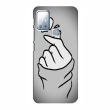 Чехол с принтом для Motorola MOTO G20 (AlphaPrint - Знак сердечка) Серый фон - купить на Floy.com.ua
