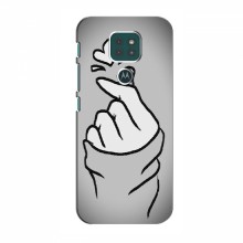 Чехол с принтом для Motorola MOTO G9 Play (AlphaPrint - Знак сердечка) Серый фон - купить на Floy.com.ua