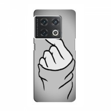 Чехол с принтом для OnePlus 10 Pro (AlphaPrint - Знак сердечка) Серый фон - купить на Floy.com.ua
