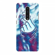 Чехол с принтом для OnePlus 7 (AlphaPrint - Знак сердечка) Бирюзовый фон - купить на Floy.com.ua