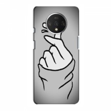Чехол с принтом для OnePlus 7T (AlphaPrint - Знак сердечка) Серый фон - купить на Floy.com.ua
