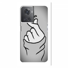 Чехол с принтом для OnePlus ACE (10R) (AlphaPrint - Знак сердечка) Серый фон - купить на Floy.com.ua