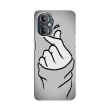 Чехол с принтом для OnePlus Nord N20 (AlphaPrint - Знак сердечка) Серый фон - купить на Floy.com.ua