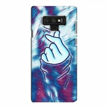 Чехол с принтом для Samsung Note 9 (AlphaPrint - Знак сердечка) Бирюзовый фон - купить на Floy.com.ua