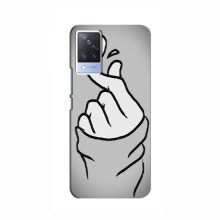 Чехол с принтом для ViVO S9 (AlphaPrint - Знак сердечка) Серый фон - купить на Floy.com.ua