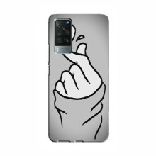 Чехол с принтом для ViVO X60 (AlphaPrint - Знак сердечка) Серый фон - купить на Floy.com.ua