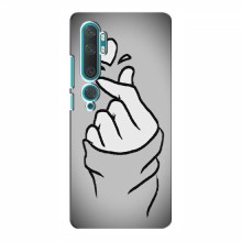 Чехол с принтом для Xiaomi Mi 10 (AlphaPrint - Знак сердечка) Серый фон - купить на Floy.com.ua