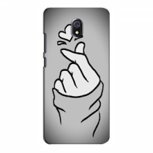 Чехол с принтом для Xiaomi Redmi 8A (AlphaPrint - Знак сердечка) Серый фон - купить на Floy.com.ua