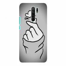 Чехол с принтом для Xiaomi Redmi 9 (AlphaPrint - Знак сердечка) Серый фон - купить на Floy.com.ua