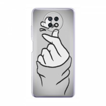 Чехол с принтом для Xiaomi Redmi Note 9T (AlphaPrint - Знак сердечка) Серый фон - купить на Floy.com.ua
