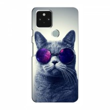 Чехол с принтом для Google Pixel 4a 5G - (на черном) (AlphaPrint) Кот в очках - купить на Floy.com.ua