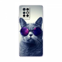 Чехол с принтом для Infinix Note 8 - (на черном) (AlphaPrint) Кот в очках - купить на Floy.com.ua
