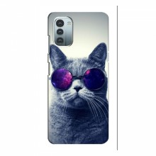 Чехол с принтом для Nokia G11 - (на черном) (AlphaPrint) Кот в очках - купить на Floy.com.ua