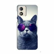 Чехол с принтом для Motorola MOTO G13 - (на черном) (AlphaPrint) Кот в очках - купить на Floy.com.ua