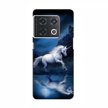 Чехол с принтом для OnePlus 10 Pro - (на черном) (AlphaPrint) Единорог в лесу - купить на Floy.com.ua