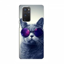 Чехол с принтом для OnePlus 9 Pro - (на черном) (AlphaPrint) Кот в очках - купить на Floy.com.ua