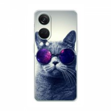 Чехол с принтом для OnePlus Nord 4 - (на черном) (AlphaPrint) Кот в очках - купить на Floy.com.ua