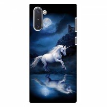Чехол с принтом для Samsung Galaxy Note 10 - (на черном) (AlphaPrint) Единорог в лесу - купить на Floy.com.ua
