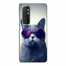 Чехол с принтом для Xiaomi Mi Note 10 Lite - (на черном) (AlphaPrint) Кот в очках - купить на Floy.com.ua