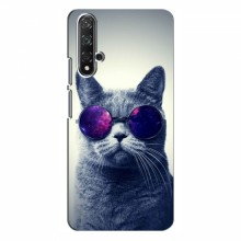 Чехол с принтом (на черном) для Huawei Nova 5T (AlphaPrint) Кот в очках - купить на Floy.com.ua