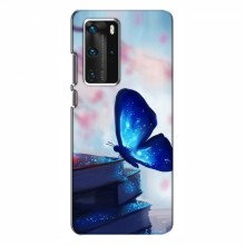 Чехол с печатью (Подарочные) для Huawei P40 Pro (AlphaPrint) Бабочка синяя - купить на Floy.com.ua
