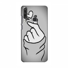 Чехол с принтом для Huawei Y6p (AlphaPrint - Знак сердечка) Серый фон - купить на Floy.com.ua