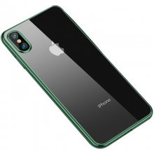 Прозрачный силиконовый чехол глянцевая окантовка Full Camera для Apple iPhone XS Max (6.5") Зеленый - купить на Floy.com.ua
