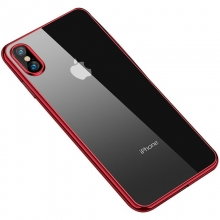 Прозрачный силиконовый чехол глянцевая окантовка Full Camera для Apple iPhone XS Max (6.5") Красный - купить на Floy.com.ua