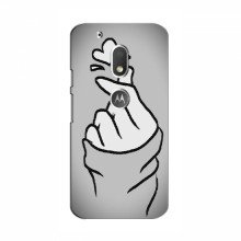 Чехол с принтом для Motorola Moto G4 Play (AlphaPrint - Знак сердечка) Серый фон - купить на Floy.com.ua