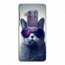 Чехол с принтом (на черном) для Motorola One Zoom (AlphaPrint) Кот в очках - купить на Floy.com.ua