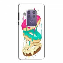 Чехол для Motorola One Zoom (AlphaPrint) с печатью (ПРОЗРАЧНЫЙ ФОН) Сочные пончики - купить на Floy.com.ua