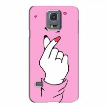 Чехол с принтом для Samsung S5 mini, Galaxy S5 mini, G800 (AlphaPrint - Знак сердечка) Малиновый фон - купить на Floy.com.ua