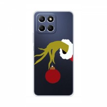 Зимние Чехлы для Huawei Honor X6a - прозрачный фон Гринч с игрушкой - купить на Floy.com.ua