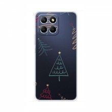 Зимние Чехлы для Huawei Honor X6a - прозрачный фон Рождественские елки - купить на Floy.com.ua